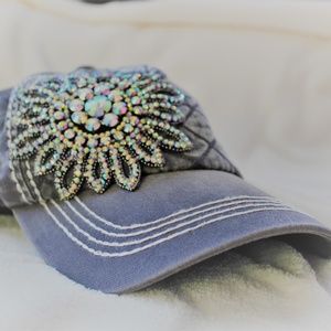 Rhinestone embellished cap